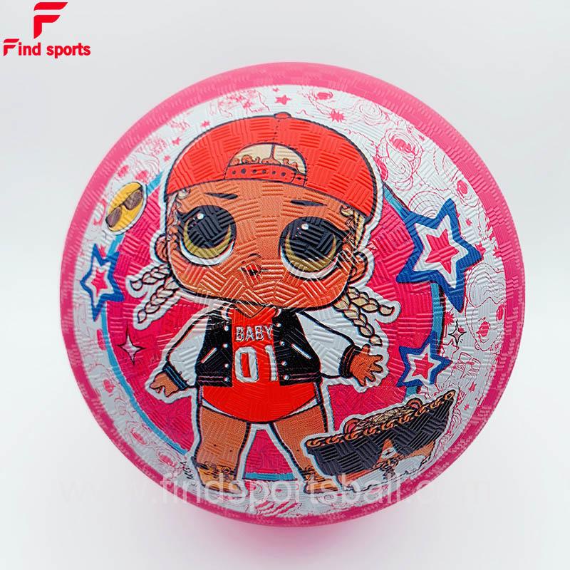 cartoon blue full printed Playground Ball Rubber Champion Sports Ball 8.5 inch ball soft touch for young children
